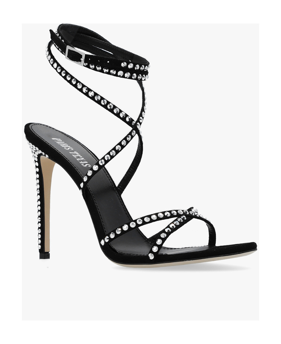 Shop Paris Texas Holly Zoe Embellished Ankle Strapped Sandals In Black