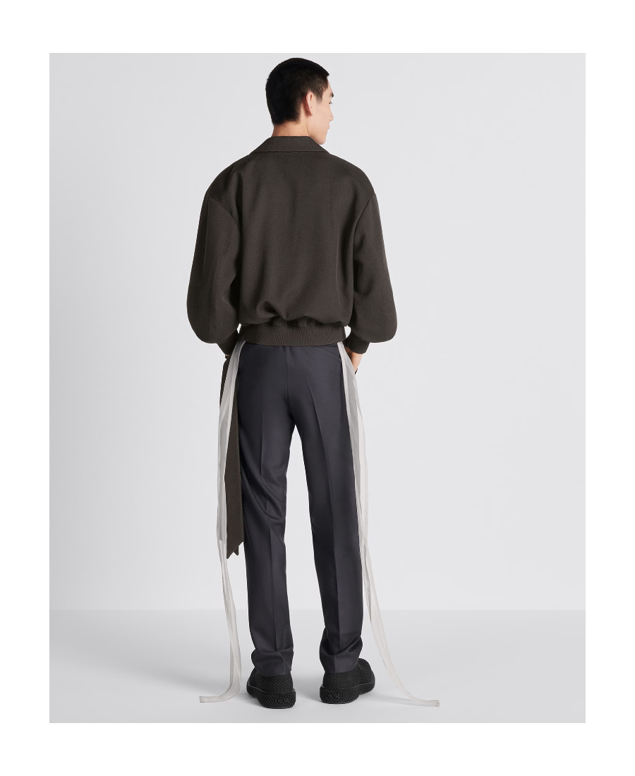 Dior Wool Button Casual Pants In Black