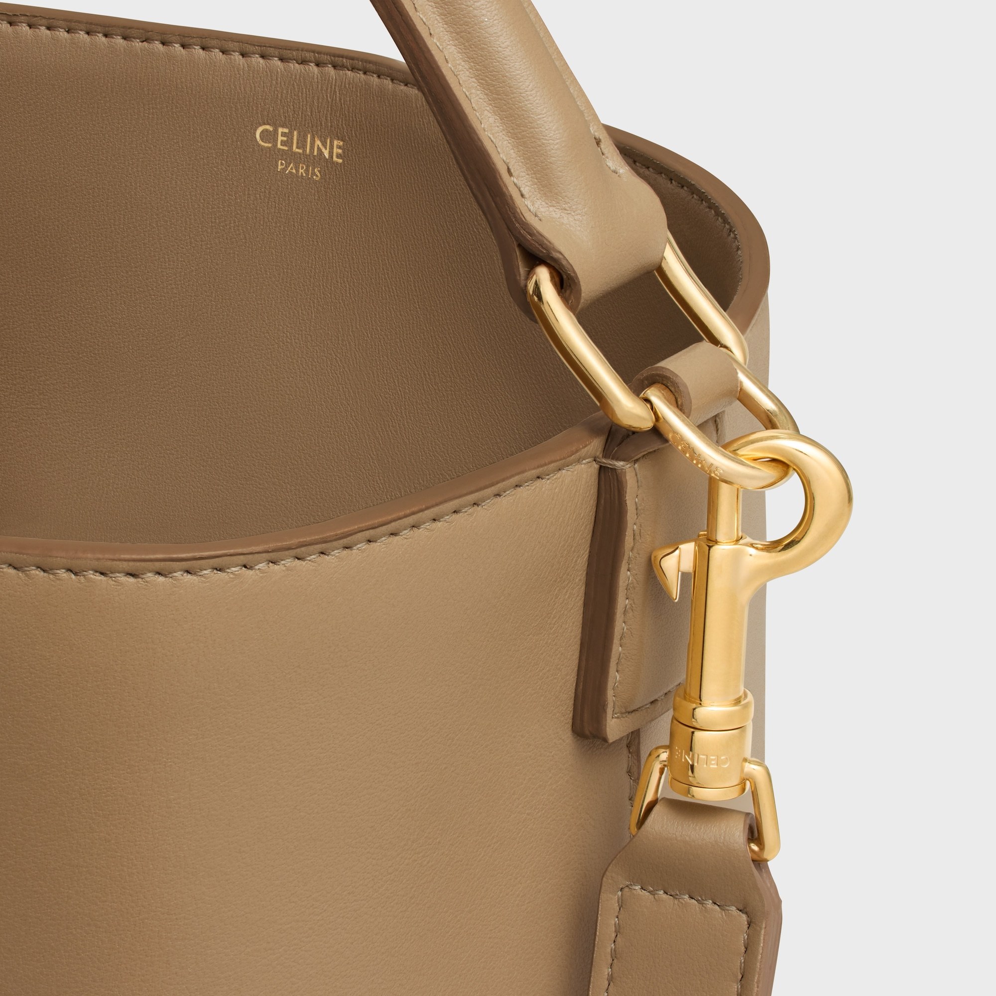 Celine Medium Logo Crossbody Bag In Nude