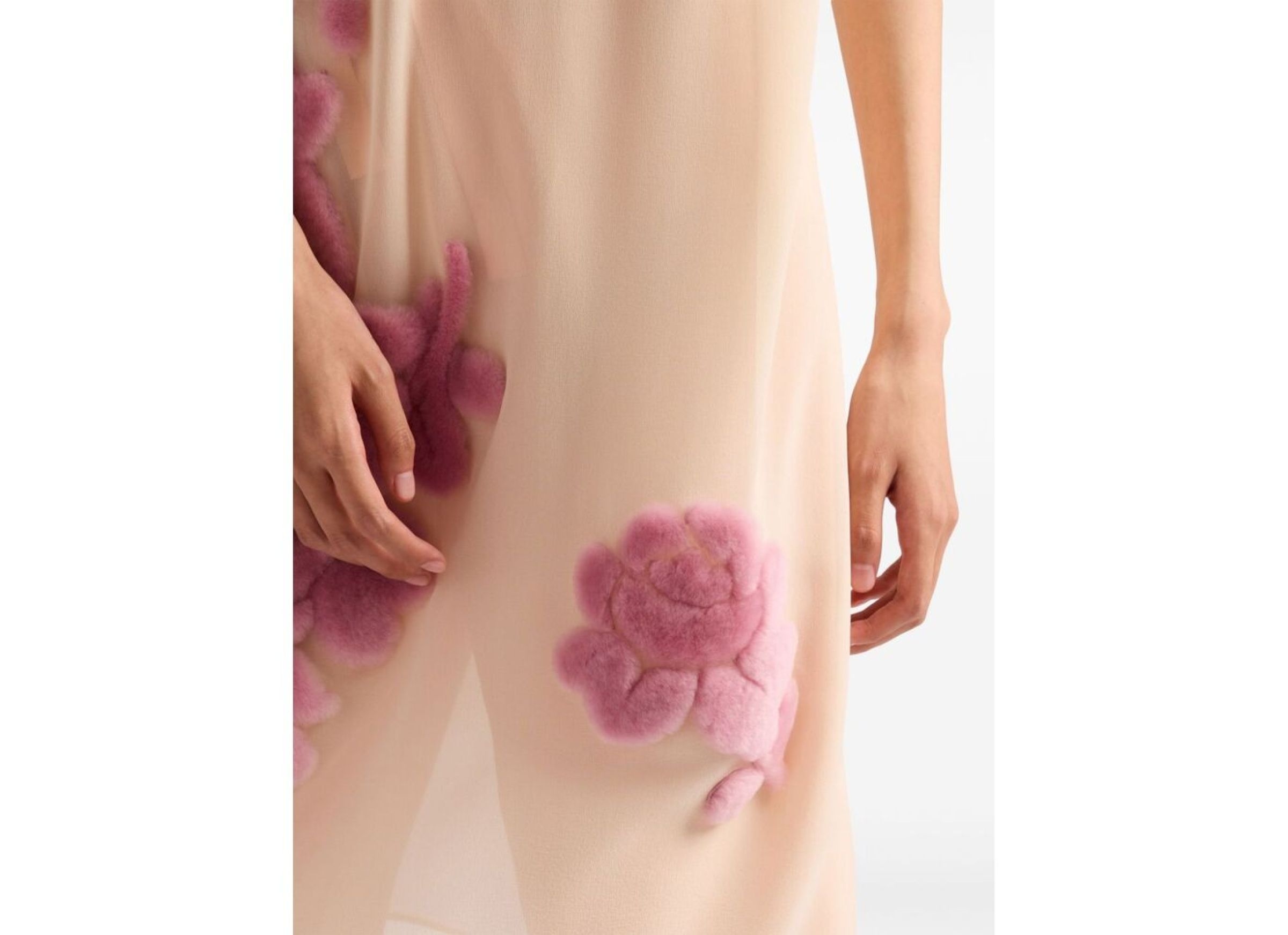 Prada Georgette Midi Dress In Pink