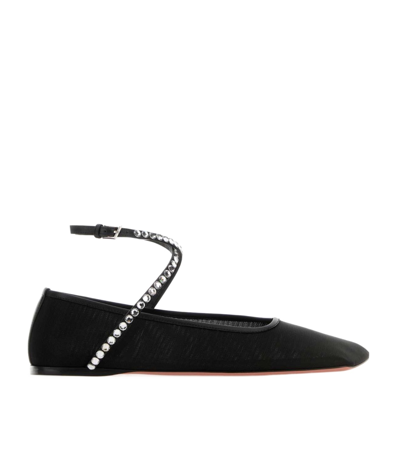 Shop Amina Muaddi Square-toed Ballet Shoes In Black