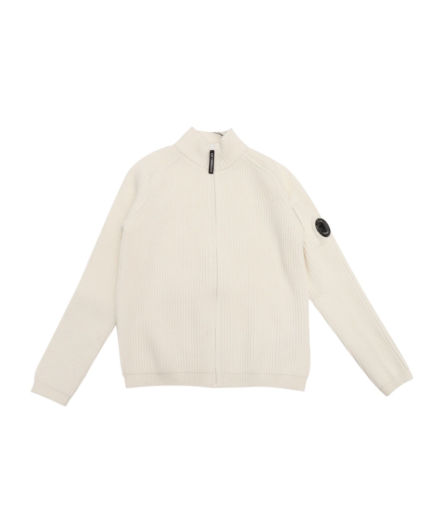 C.p. Company Zipped Sweater In White