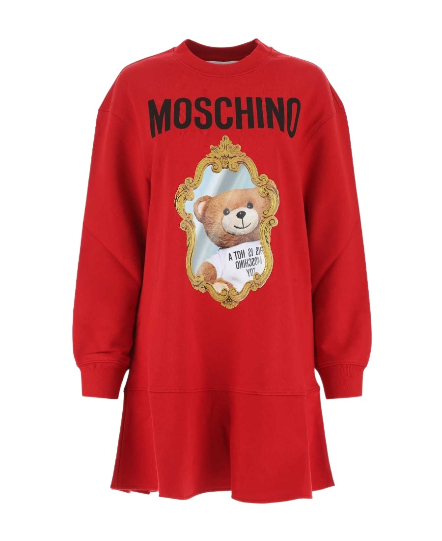 Moschino Logo Dress In Red