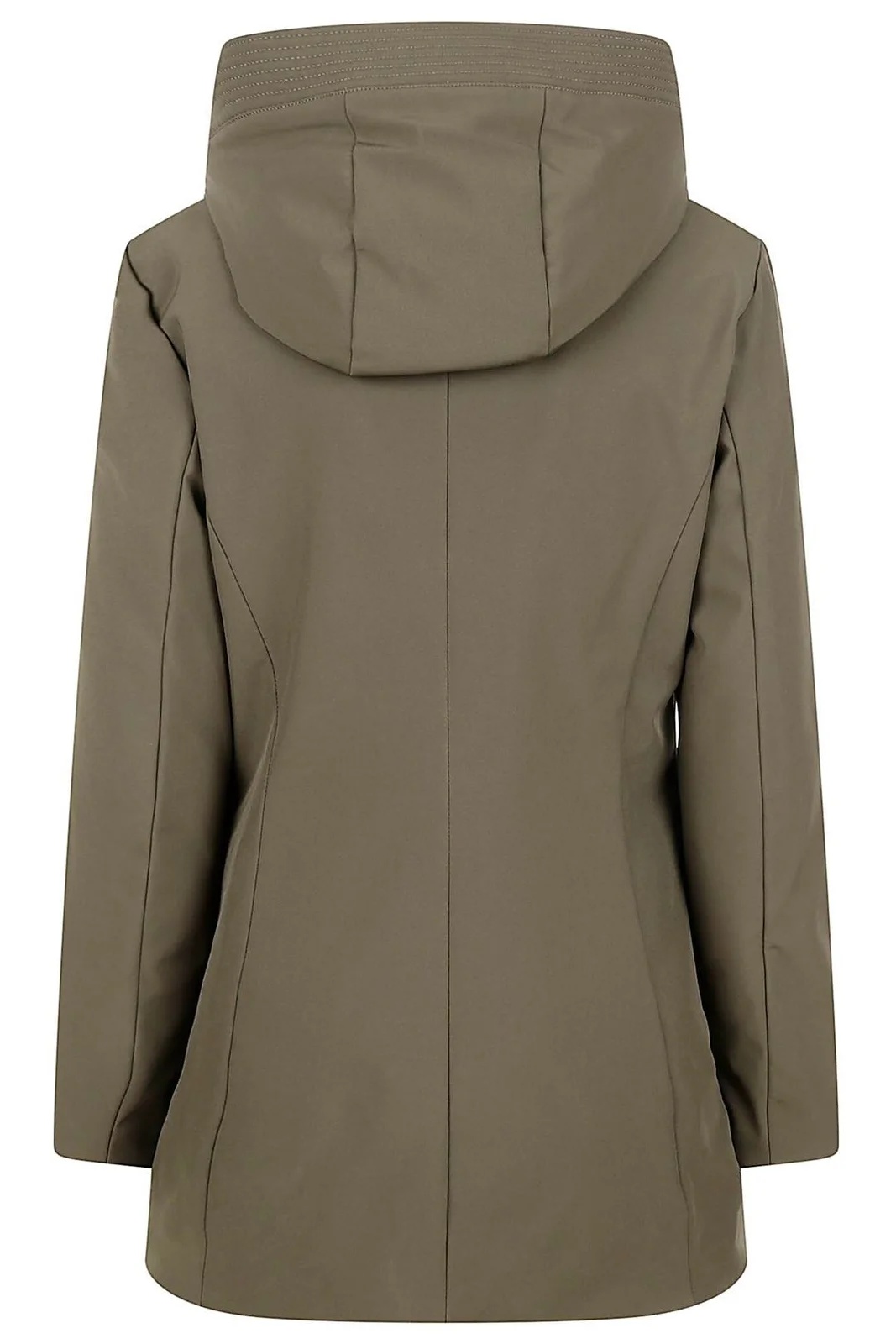 Woolrich Zip-up Hooded Coat In Green