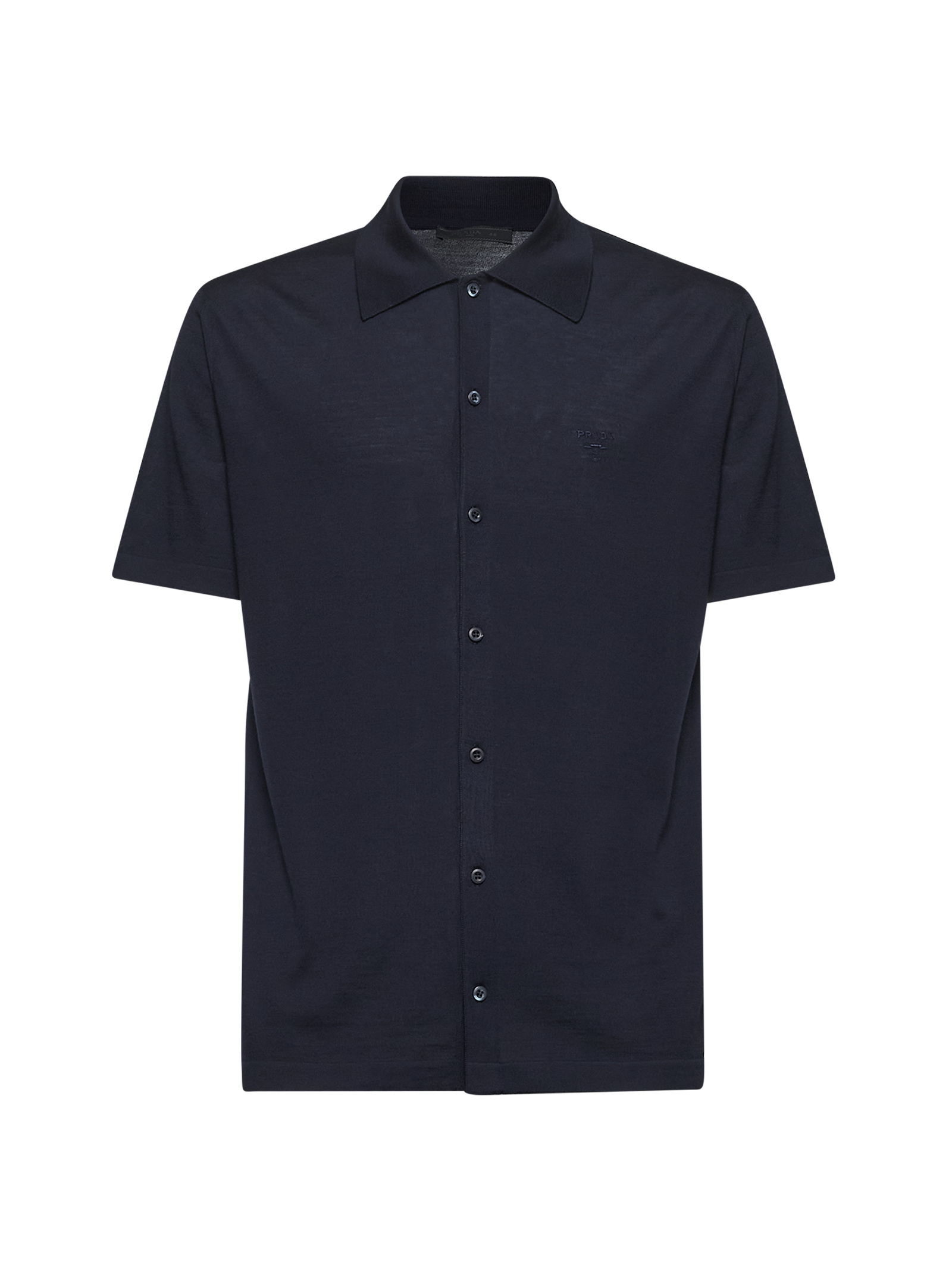 Prada Single-breasted Shirt In Blue