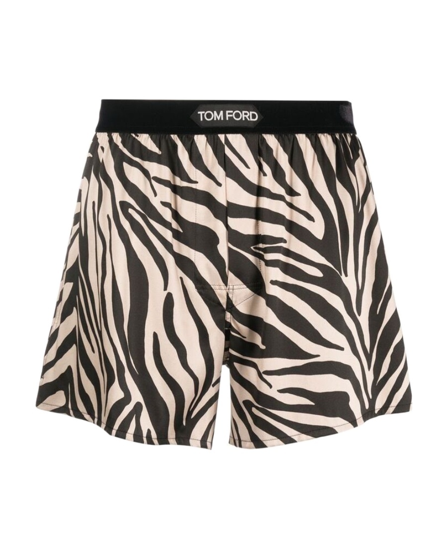 Tom Ford Zebra-print Silk Boxers In Multicolor