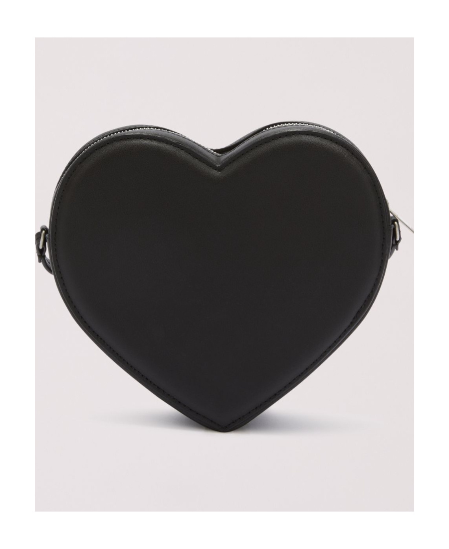 Ambush Heart Leather Crossbody Bag In Black