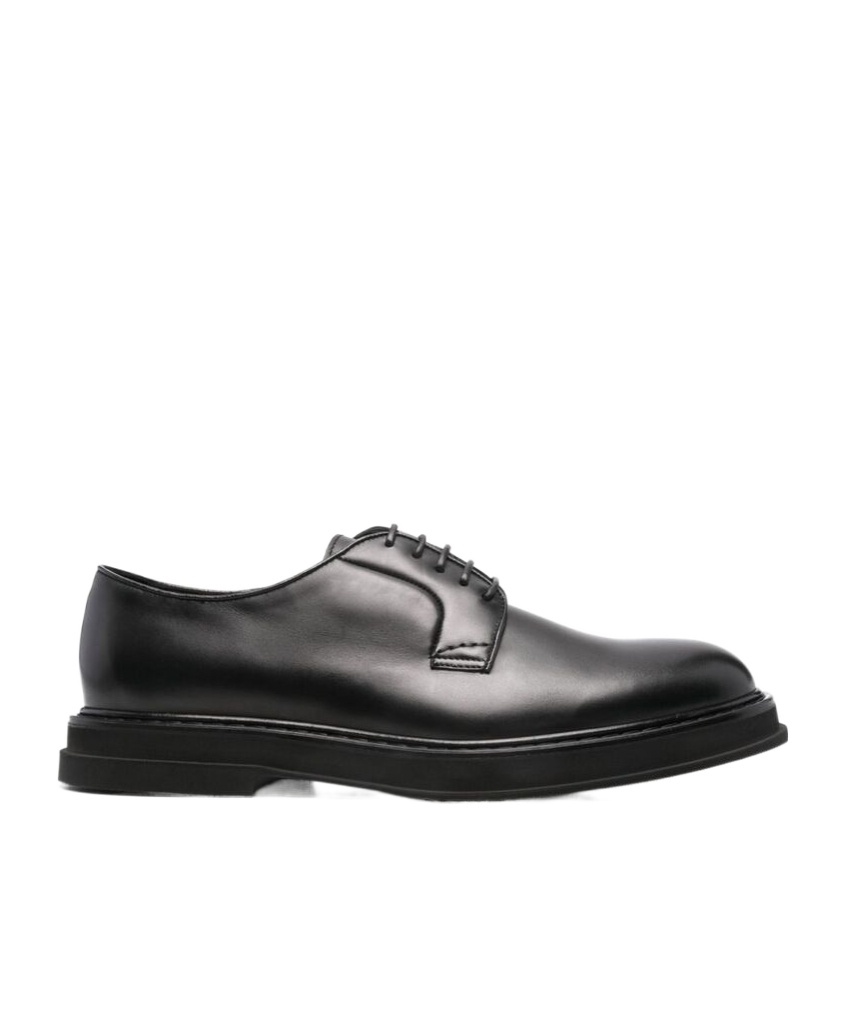 Doucal's Almond-toe Leather Derby Shoes In Black