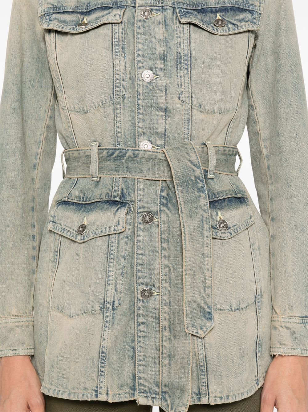Dondup Cotton-blend Denim Jacket In Gray
