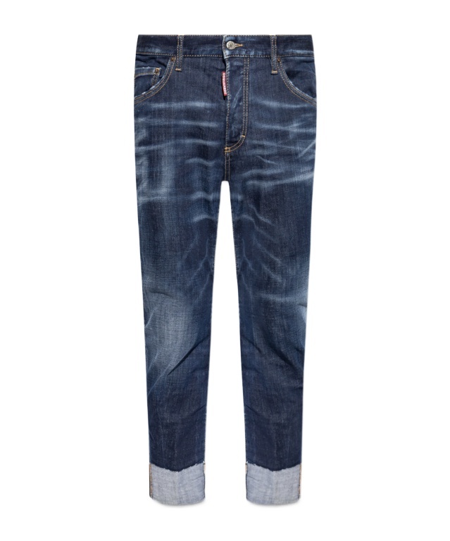 Dsquared2 Men's Dsquared Logo-patch Cotton Jeans In Blue