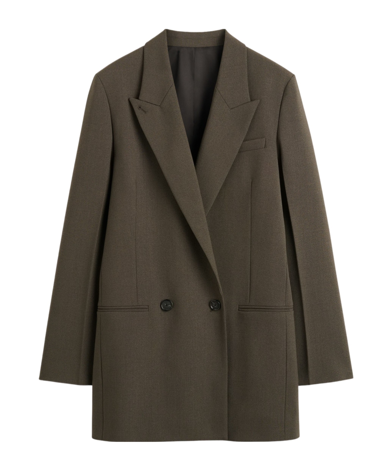 Totême Toteme Shield Double-breasted Wool-blend Blazer In Brown
