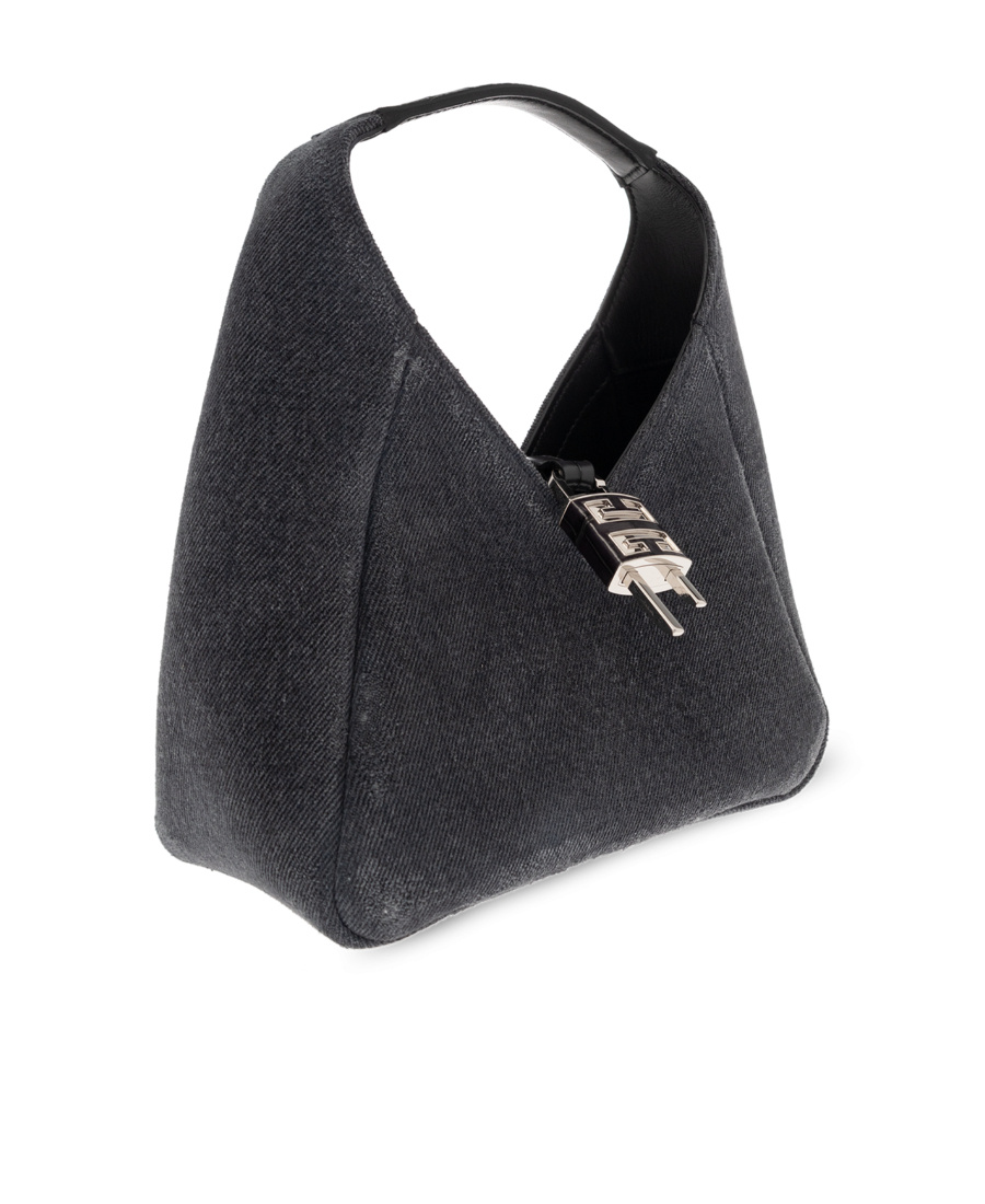 Givenchy Mini G-hobo Bag In Washed Denim In Black