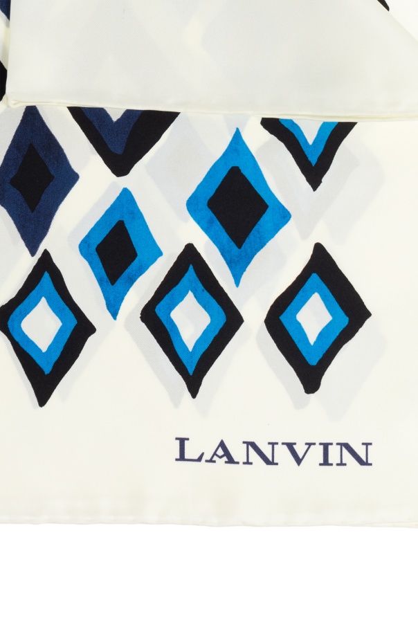 Lanvin Geometric-print Silk Scarf In White