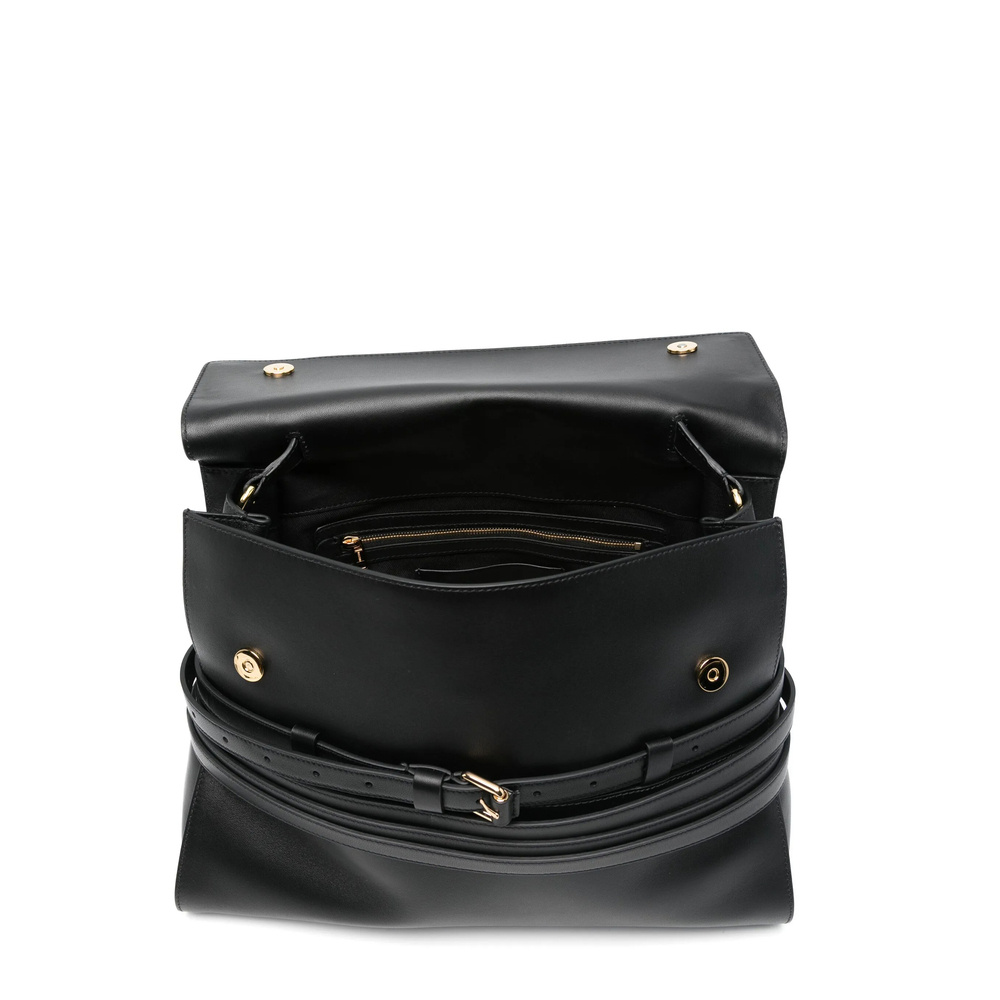 Moschino Women Tie Me Medium Shoulder Bag In Black