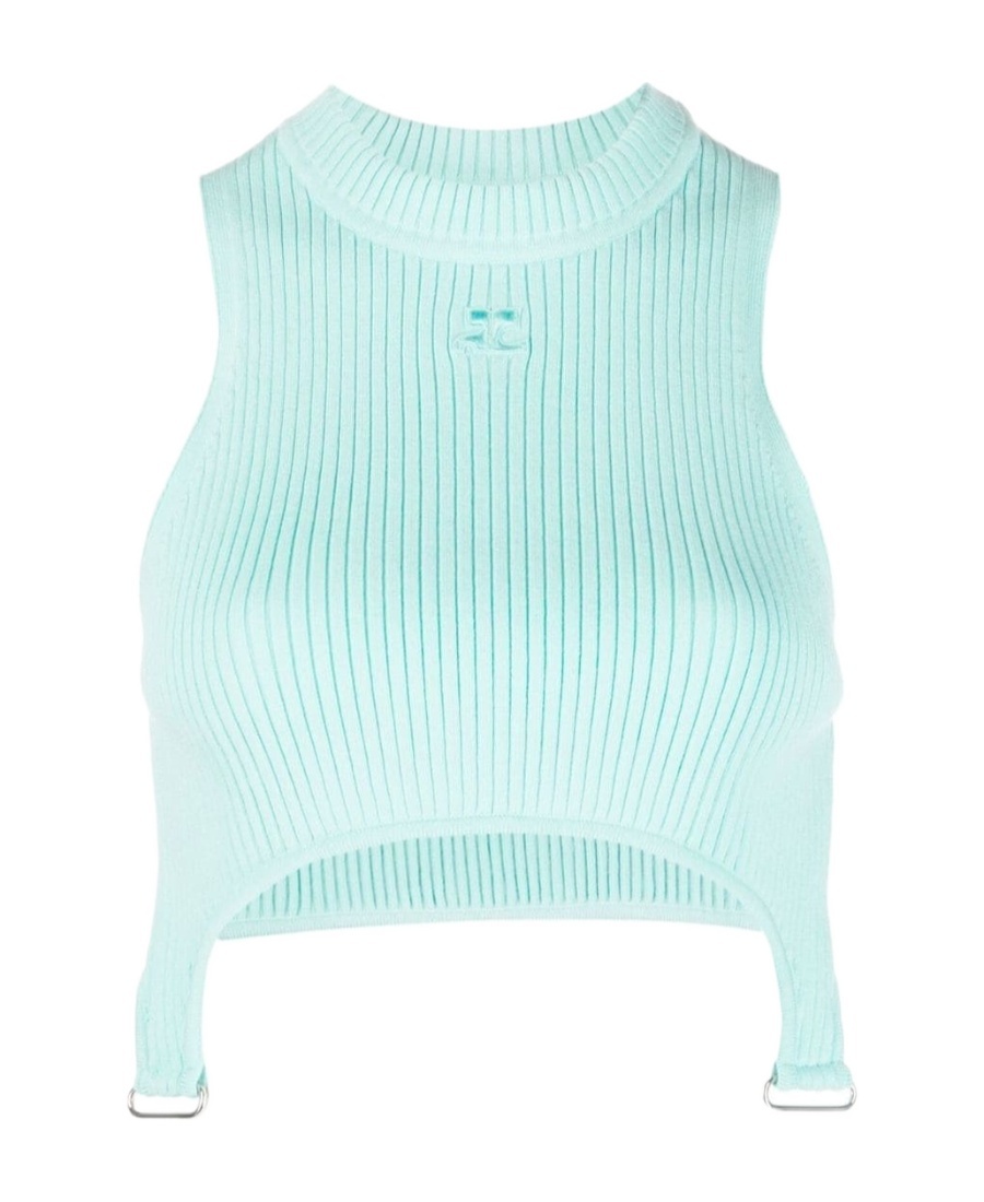 Courrèges Logo Vest In Blue