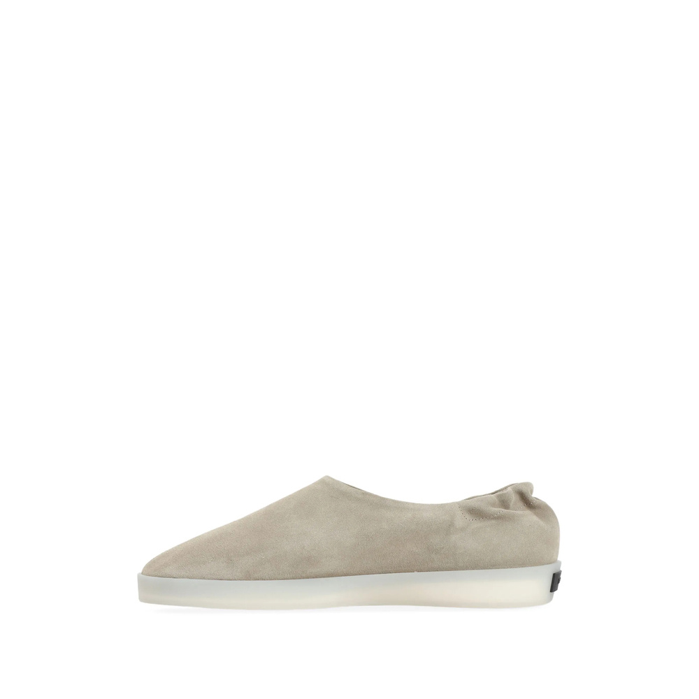 Fear Of God Beige Mules With Logo Patch On The Back And Elasticized Heel In Suede Man In Neutral