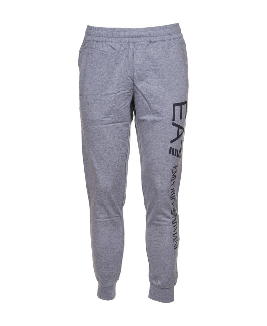 Ea7 Printed Logo Sweatpants In Gray