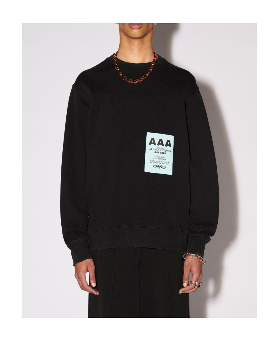 Shop Ambush Pass-patch Cotton Sweatshirt In Black