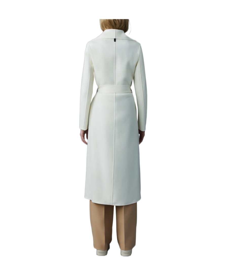 Mackage Mai Wool Belted Wrap Coat In Cream