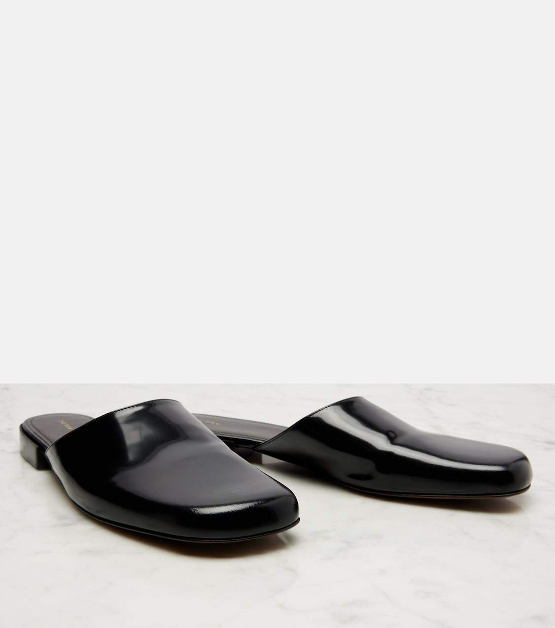 The Row Penelope Leather Pointed Toe Slippers In Multi