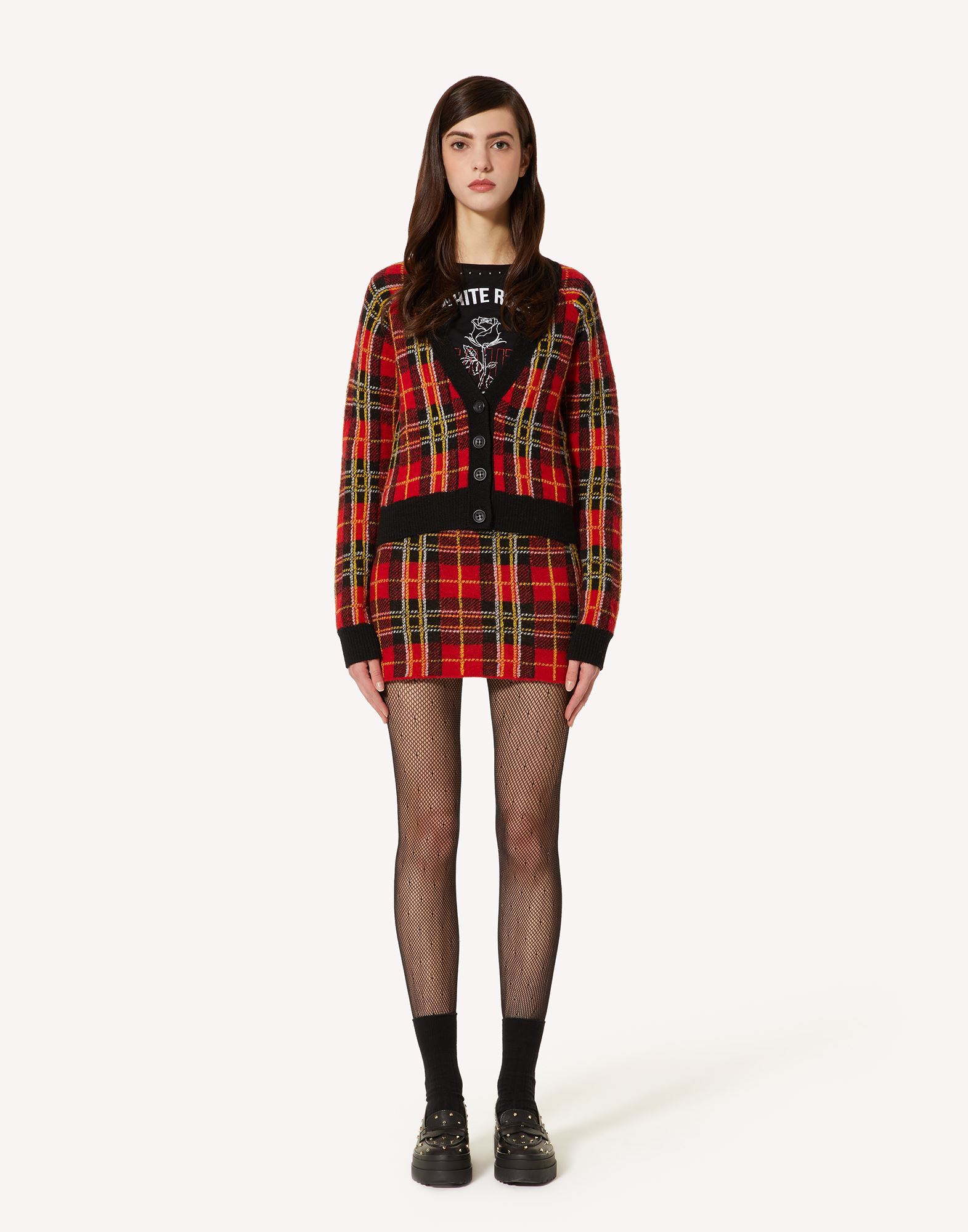 Red Valentino Plaid Mini Skirt In Multicolor