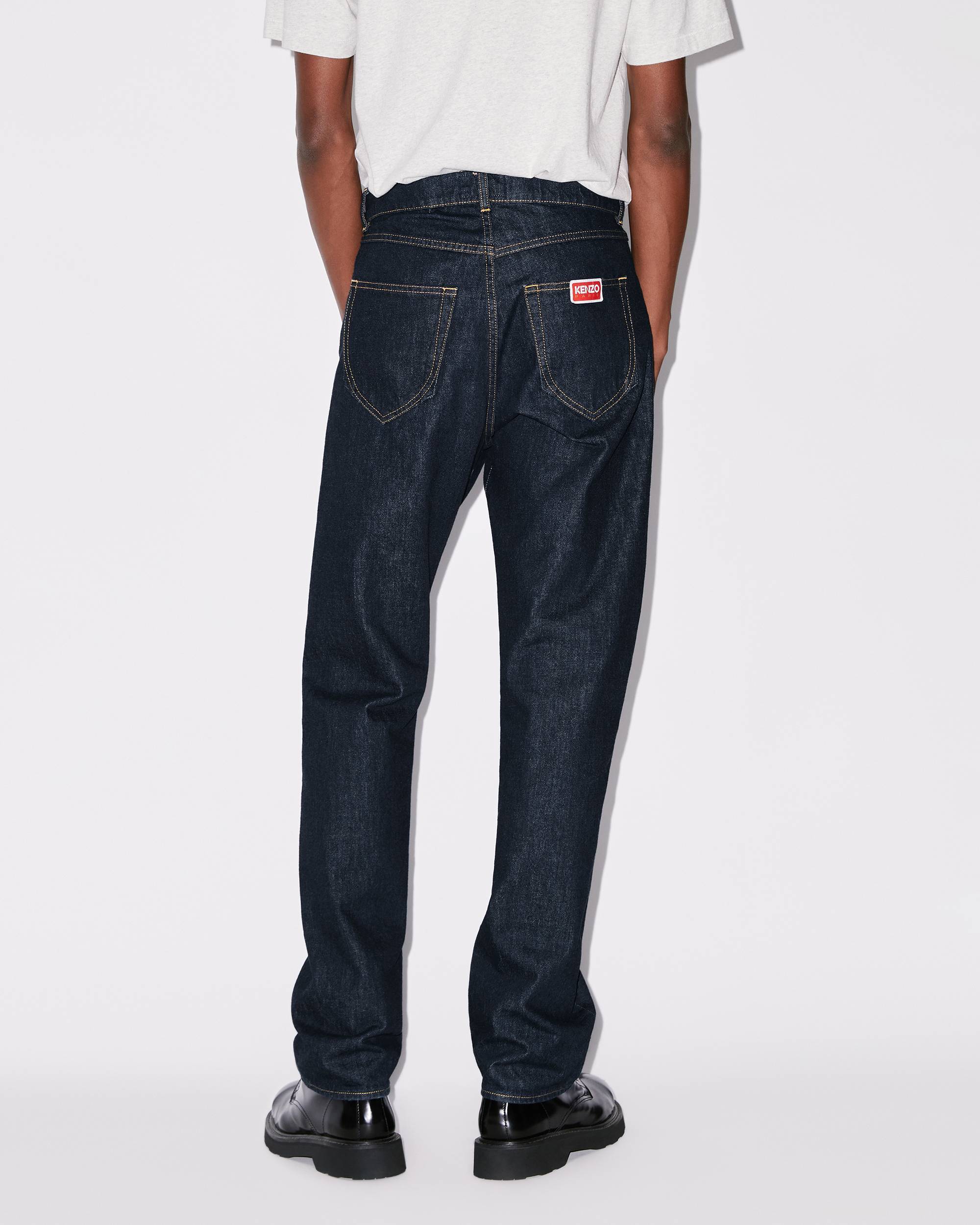 Kenzo Drawn Varsity Straight-leg Jeans In Black