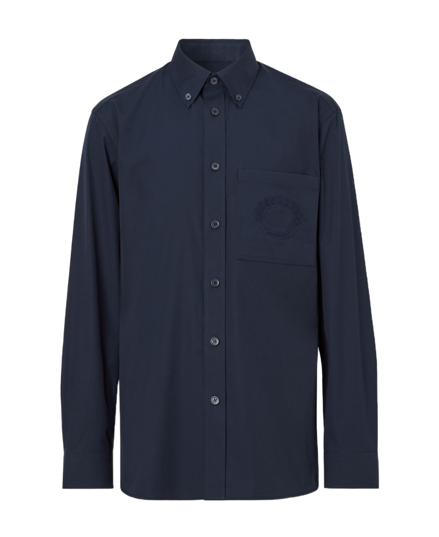 BURBERRY LOGO-EMBROIDERED LONG-SLEEVED SHIRT