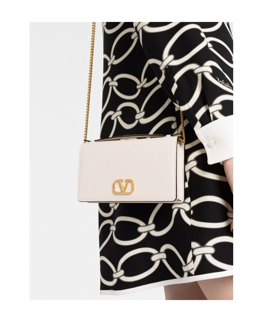 Valentino Vlogo Signature Wallet-on-chain In Nude