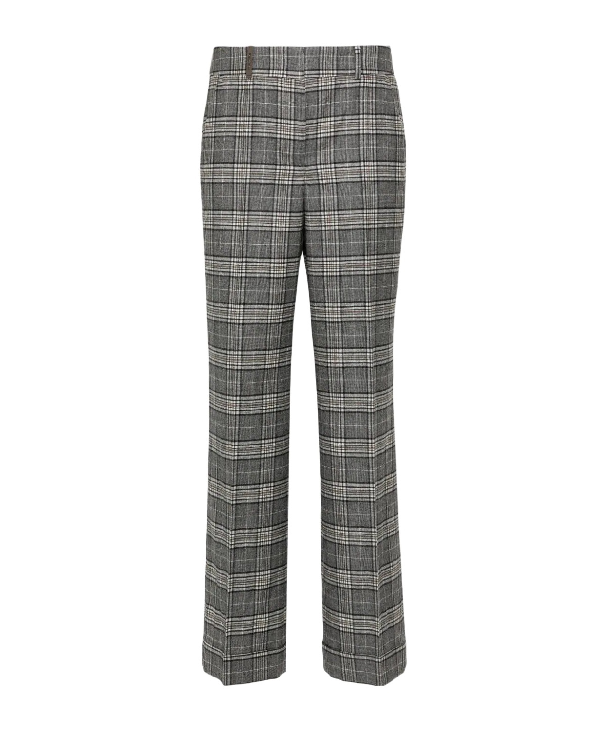 Peserico Tartan-check Trousers In Black