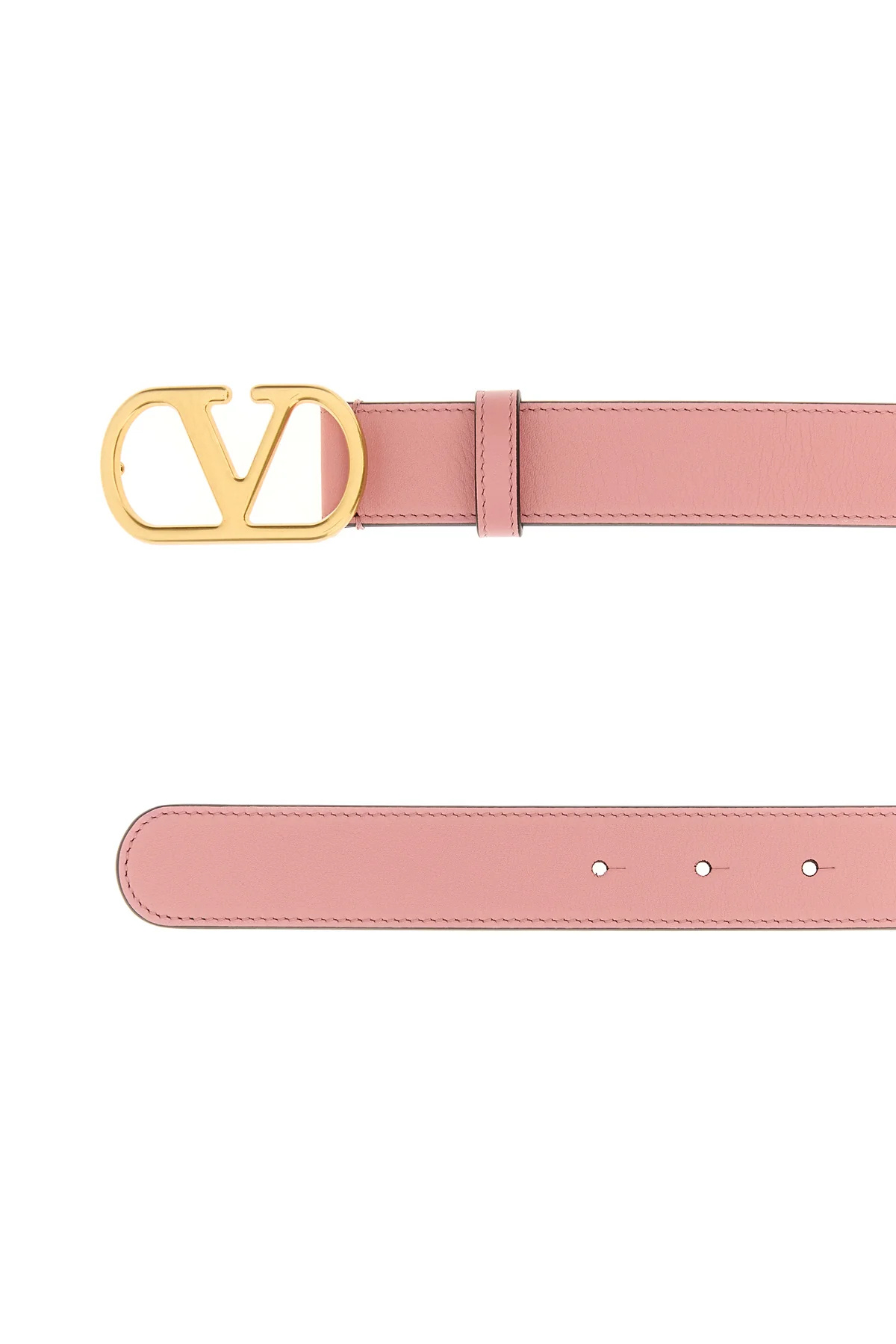 Valentino Logo-sign Leather Belt In Pink
