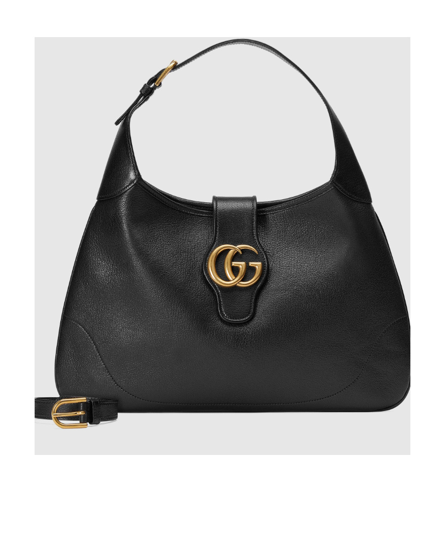 Gucci Aphrodite Large Leather Shoulder Bag In Black