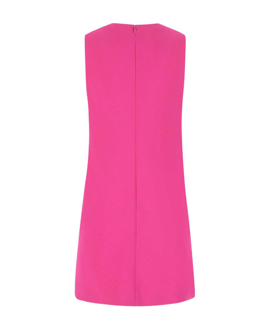 Versace Mini Dress In Stretch Crepe With Front Cut-out In Pink