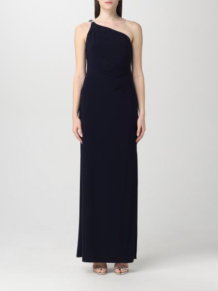 Shop Polo Ralph Lauren One-shoulder Maxi Dress In Black