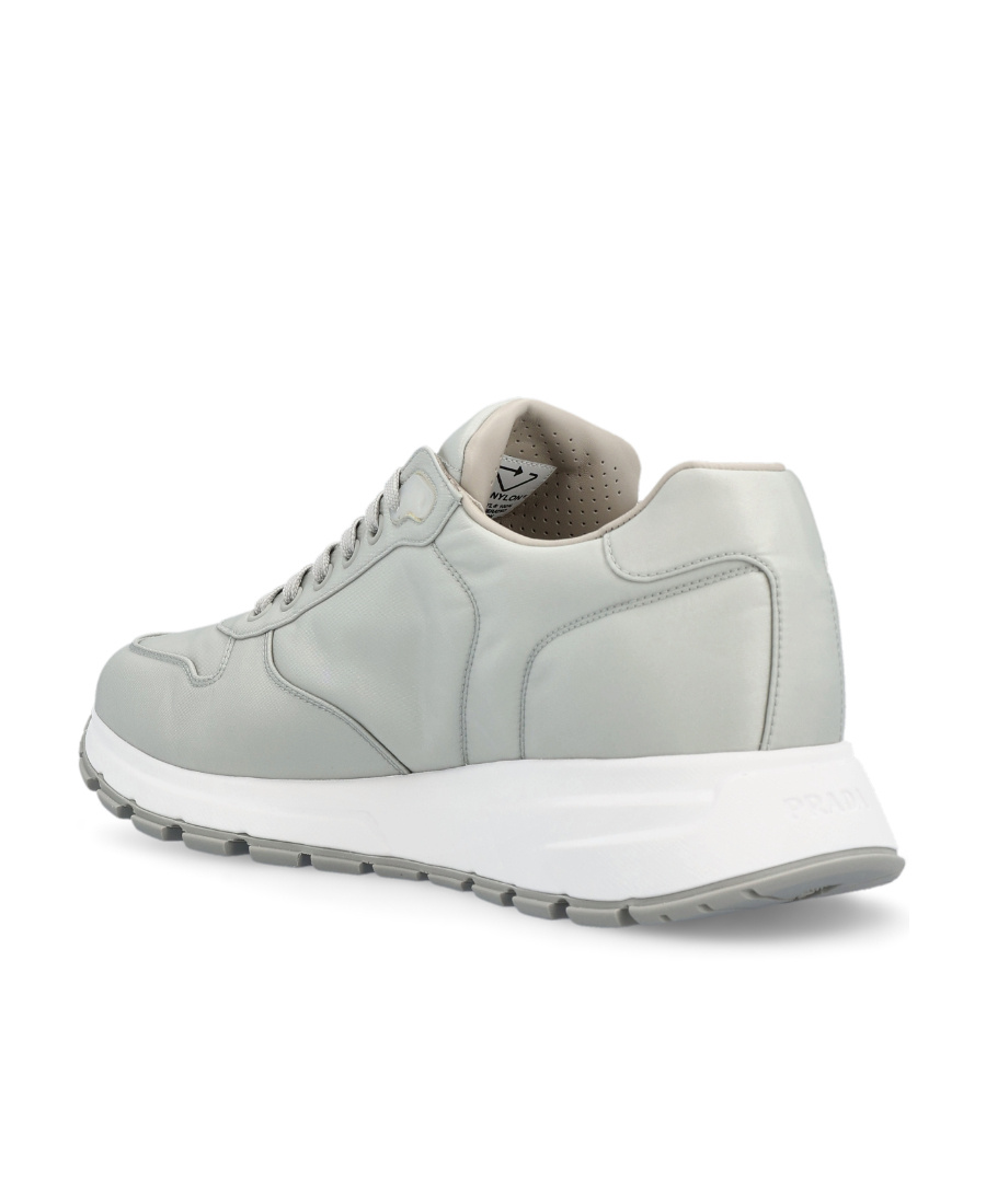 Prada Mens Grey Prax 01 Re-nylon Logo-plaque Recycled-nylon Low-top Sneakers In Granite Ash