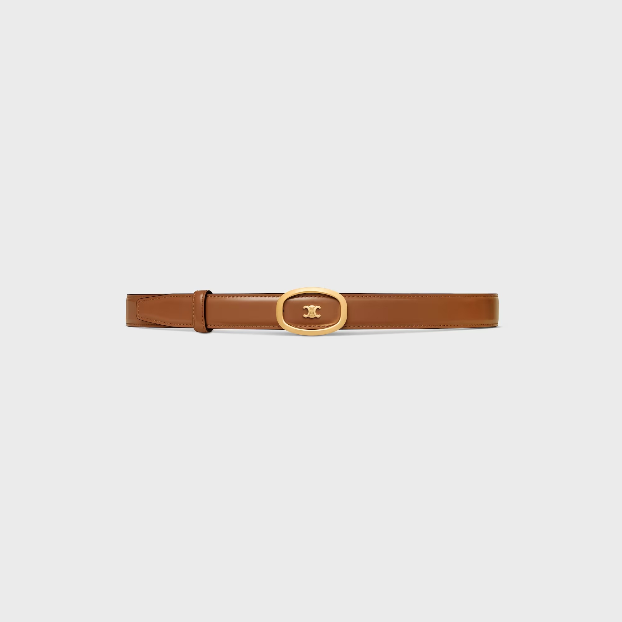 Celine Medium 25mm Reversible  Alix Belt  In Taurillon In Brown
