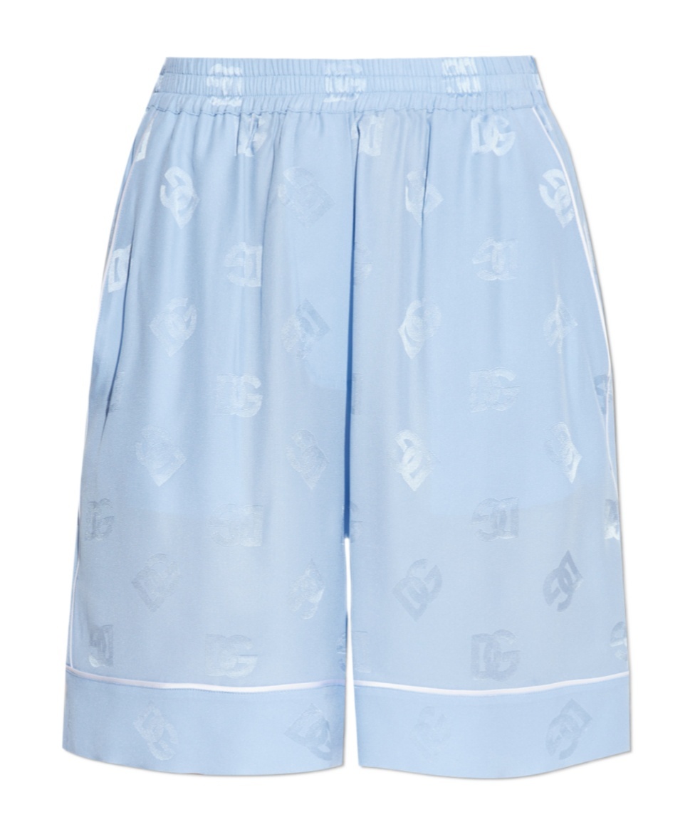 Dolce & Gabbana Elastic Waist Shorts In Blue