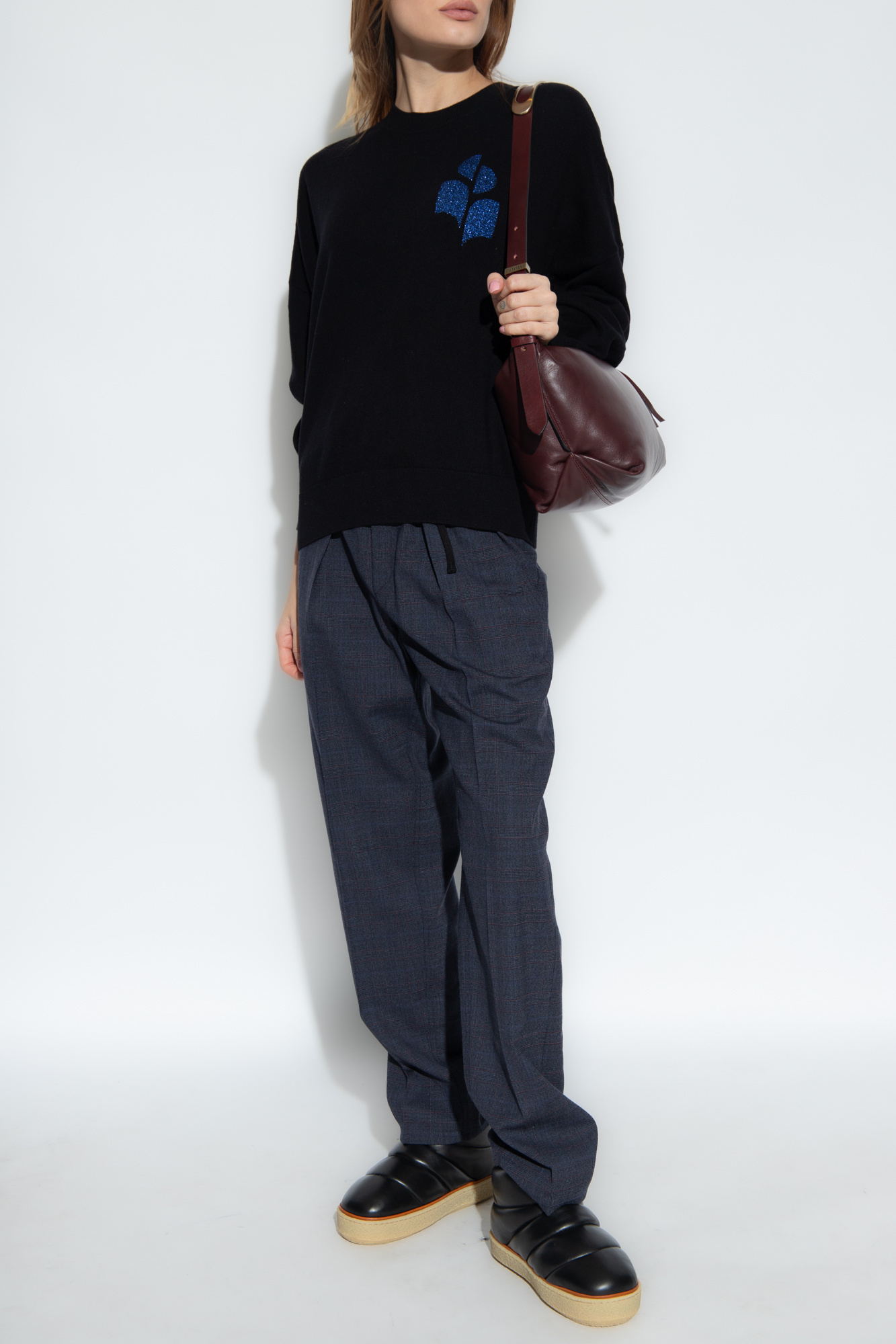 Isabel Marant Étoile Marisans Logo Embroidered Jumper In Black