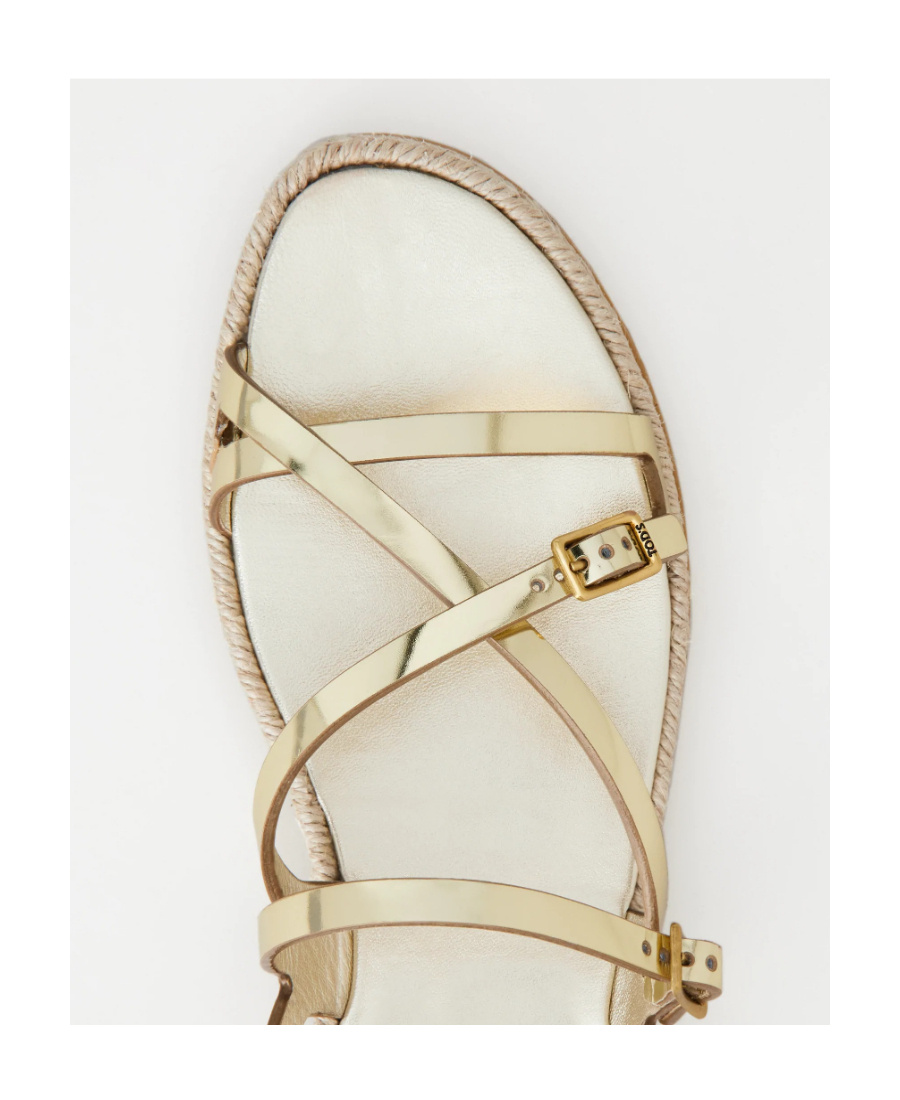 Tod's Metallic Strap Sandals In Brown