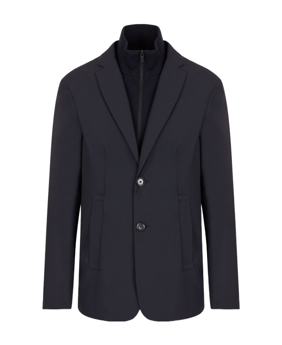EMPORIO ARMANI TWO FAKE STANDING COLLAR CASUAL COTTON SUITS