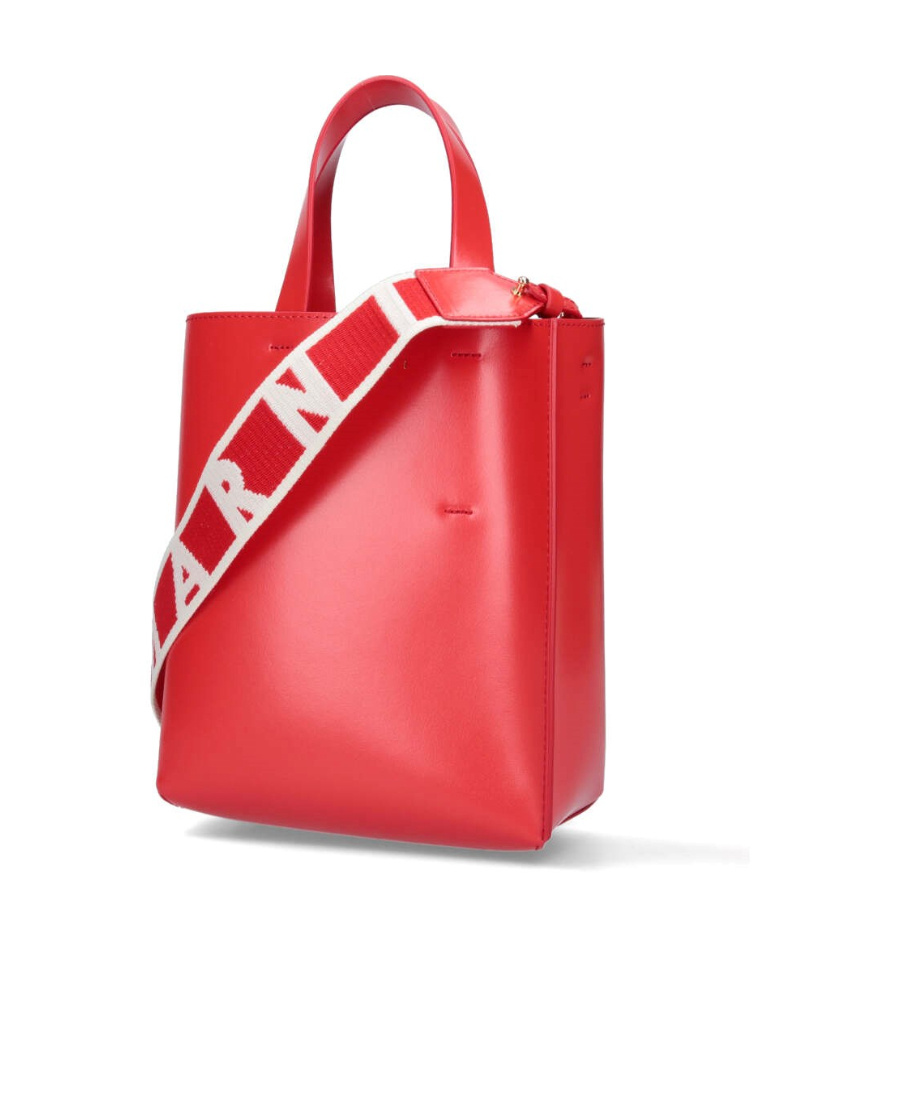Marni Logo Mini Shoulder Bag In Red