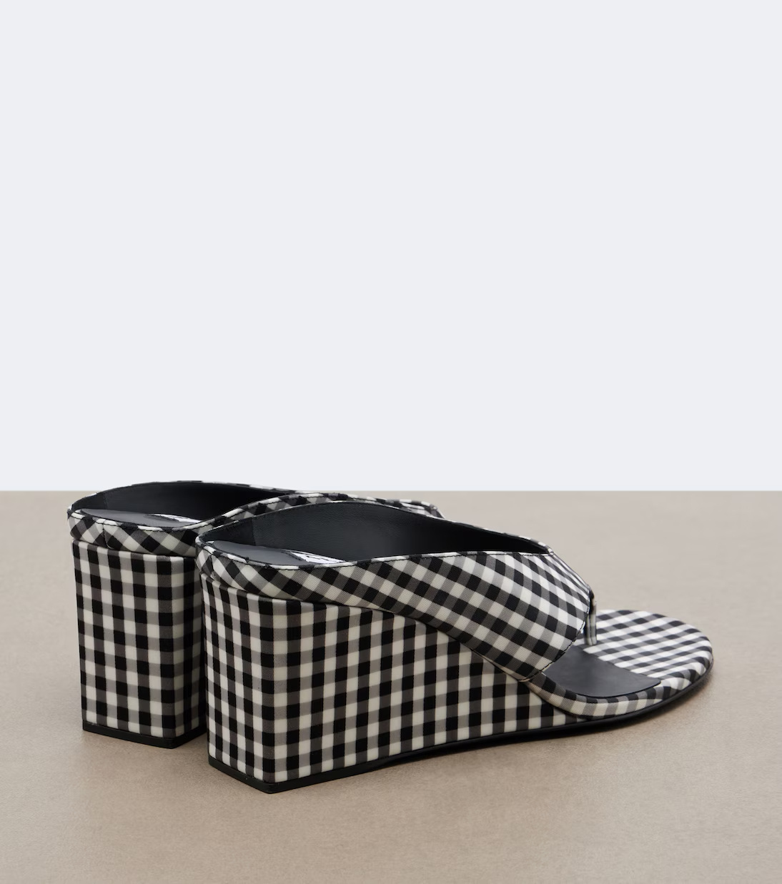 Alaïa Cube Checkered Wedge Sandals In Multi