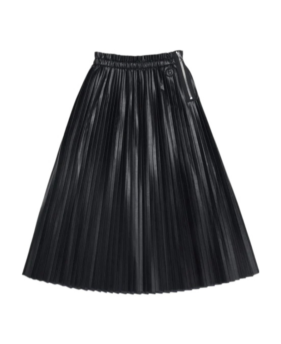 Mm6 Maison Margiela Fully-pleated Midi Skirt In Black