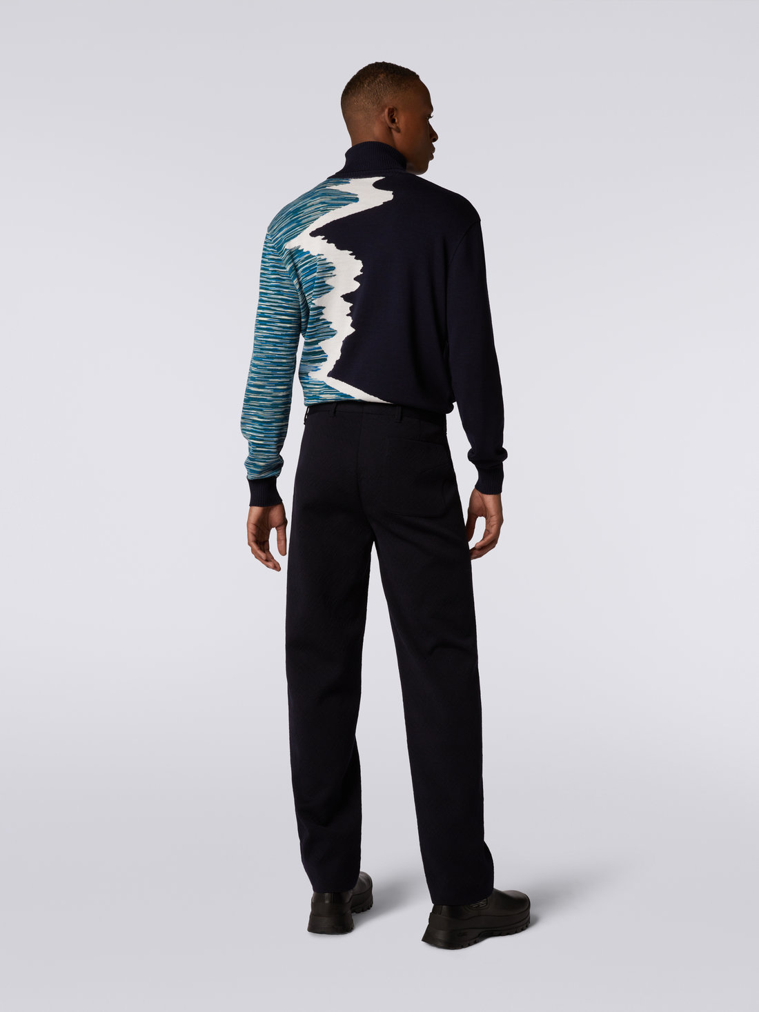 Missoni Straight-leg Wool-blend Trousers In Black