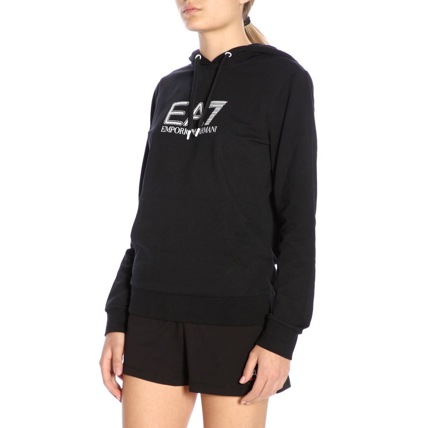 EA7 HOODED LOGO SWEATER