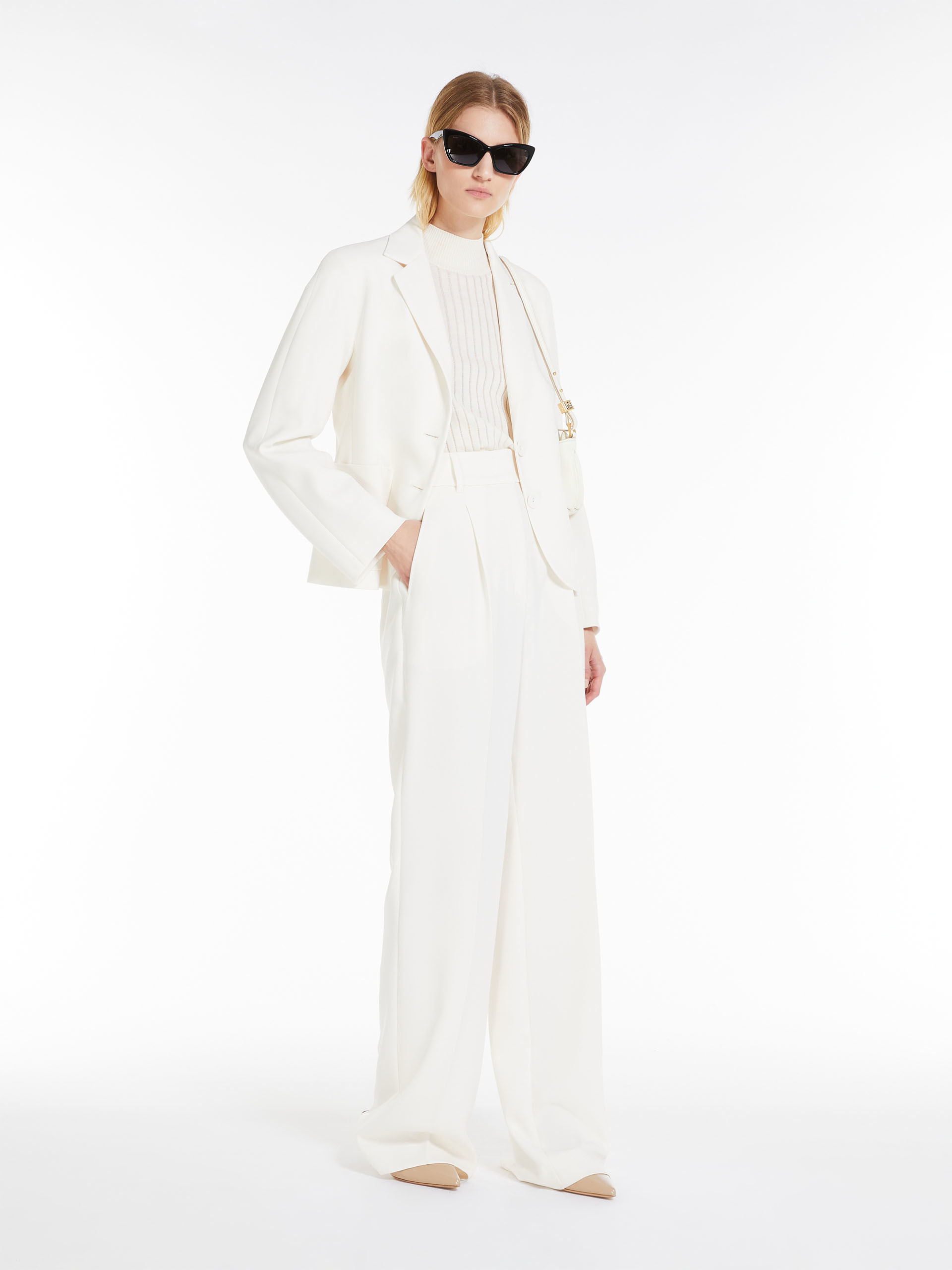 Max Mara Single-breasted Casual Jacket In White