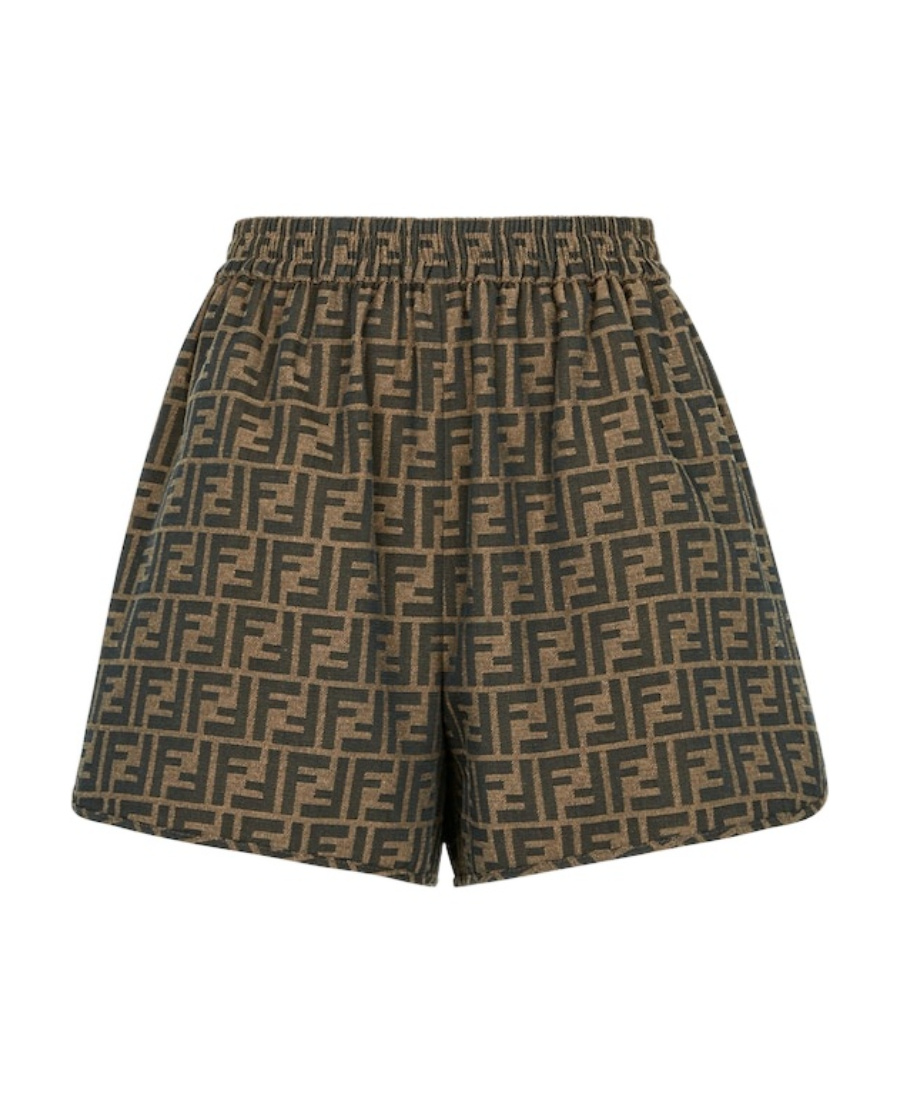 Fendi Ff Monogram Shorts In Green