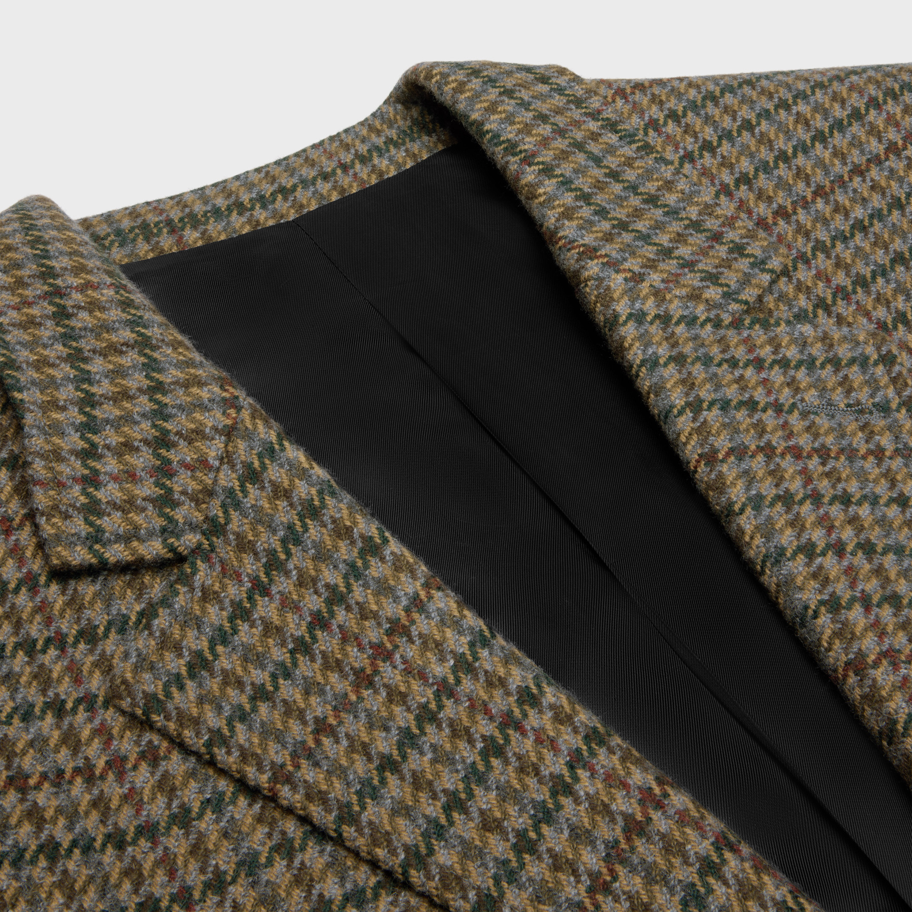 Celine Plaid Cashmere Suit Jacket In Green
