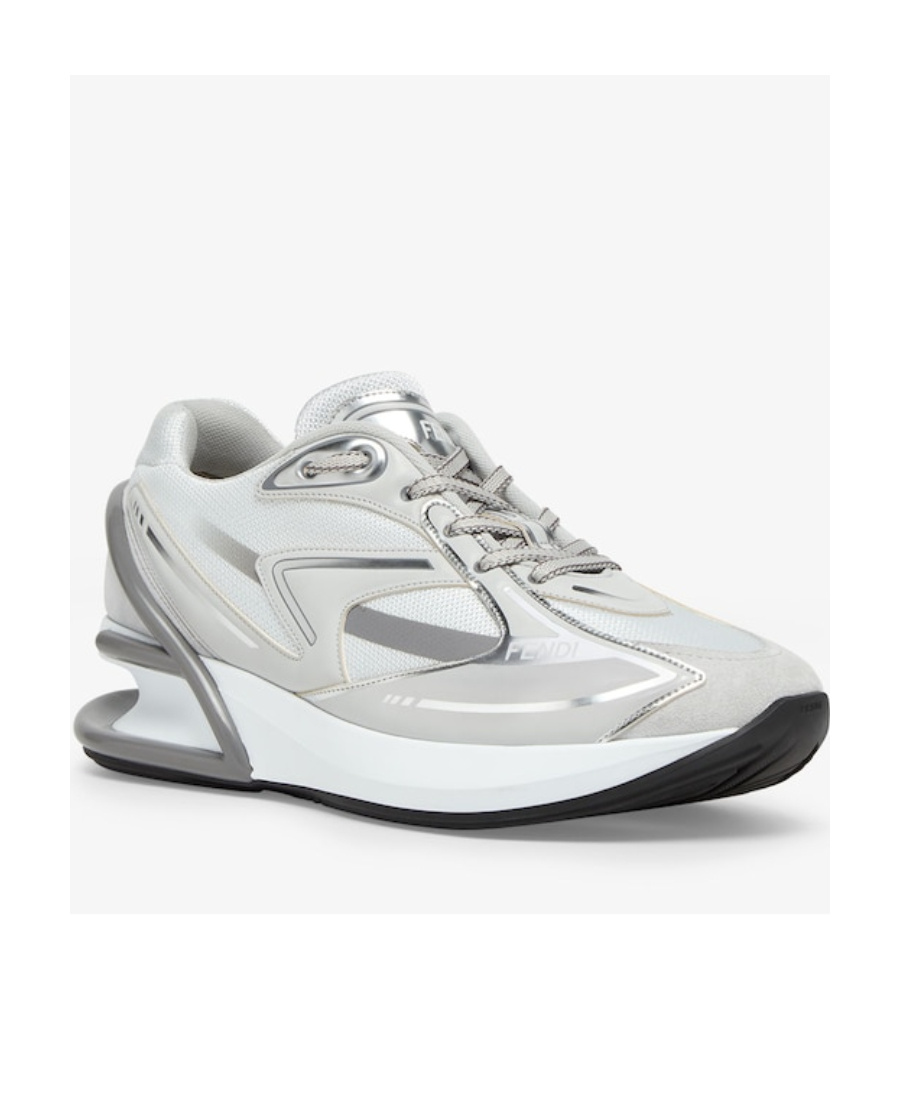 FENDI WHITE FABRIC LOW-TOPS