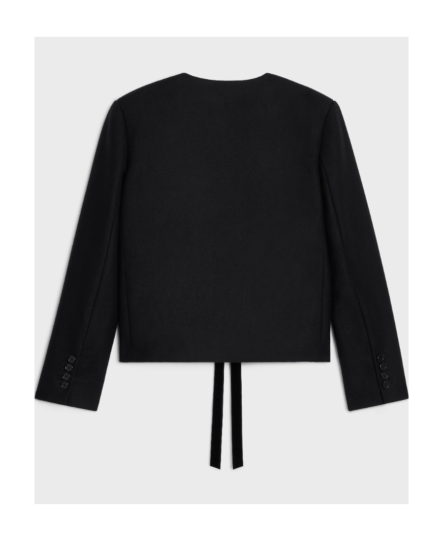 Celine Lace-up Cashmere Cardigan In Black
