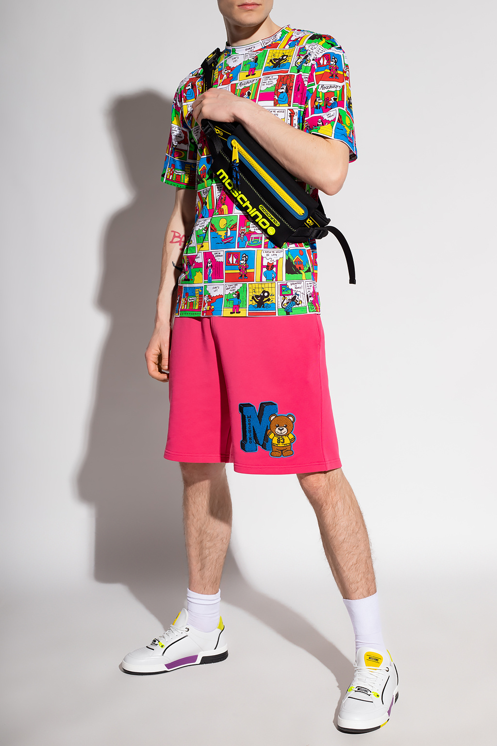 Moschino Graphic Print Round-collar T-shirt In Multicolor